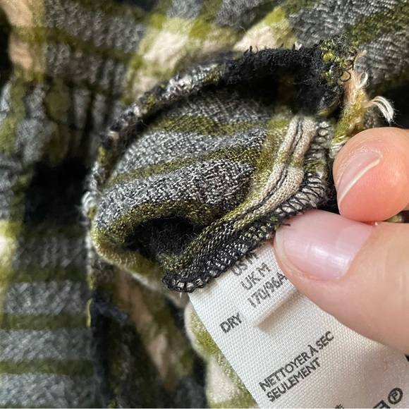 Free People plaid drawstring flannel checker shirt button down - Picture 8 of 12